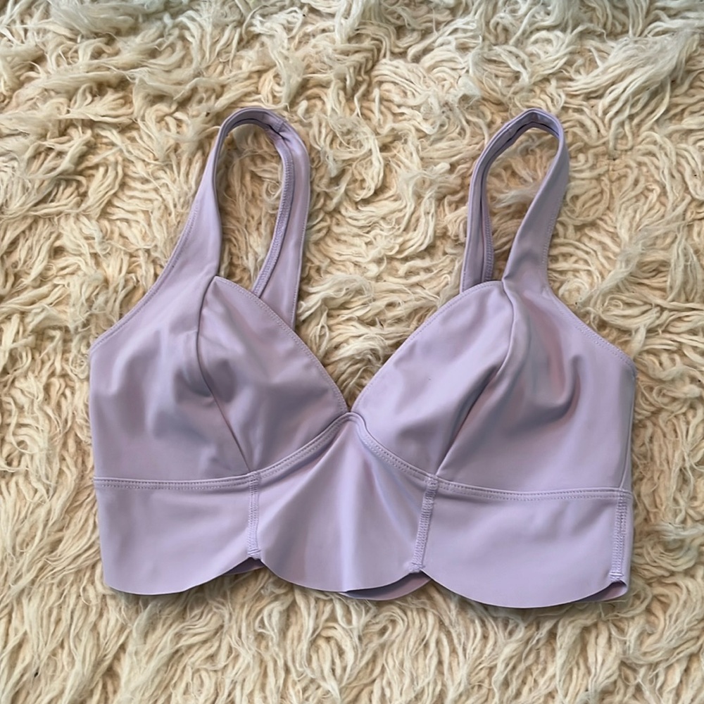 FP Movement by Free People lavender scalloped bottom Bra top